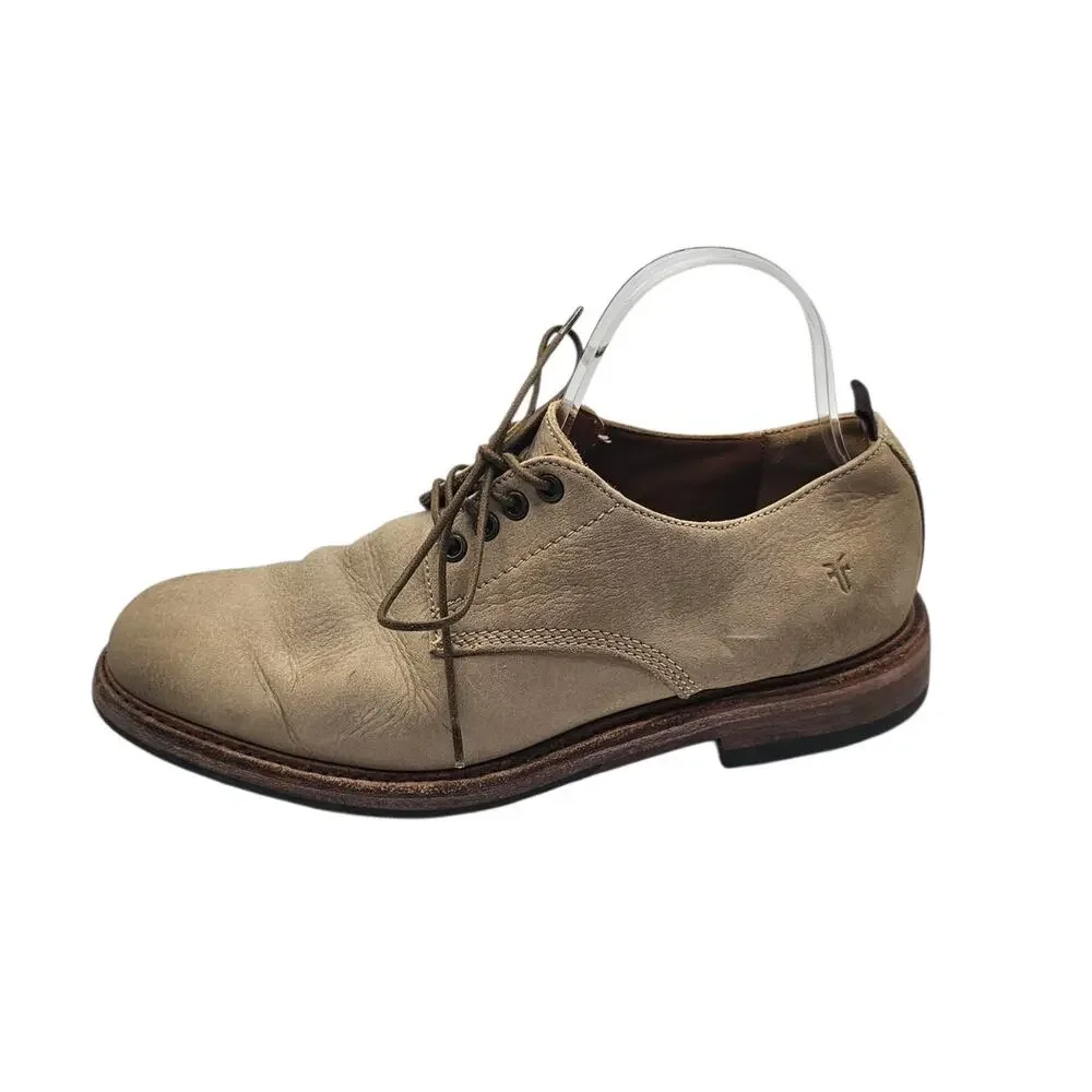 Frye Men's Leather Murray Oxford Dress Shoes Taupe Tan Size 8